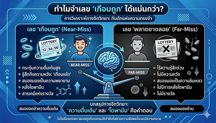 ทำไมคนถึงจำเลขที่ “เกือบถูก” ได้แม่นกว่าเลขที่พลาดขาดลอย
